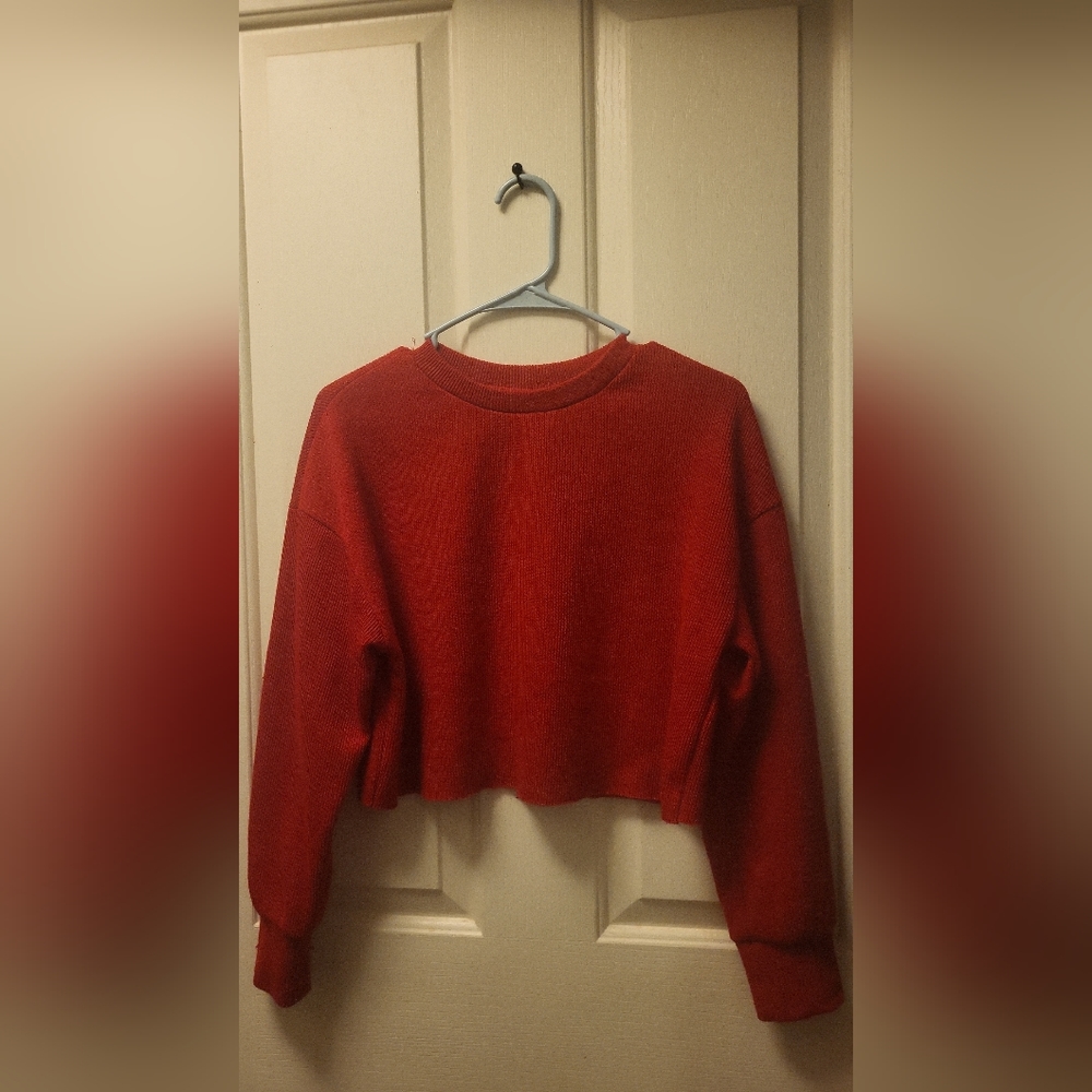 Red Shein Crop Top Sweater